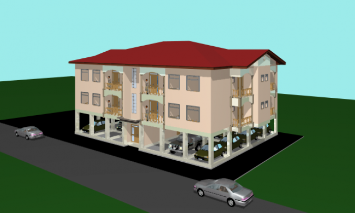 Immeuble moyenne gamme RDC + 4 niveaux